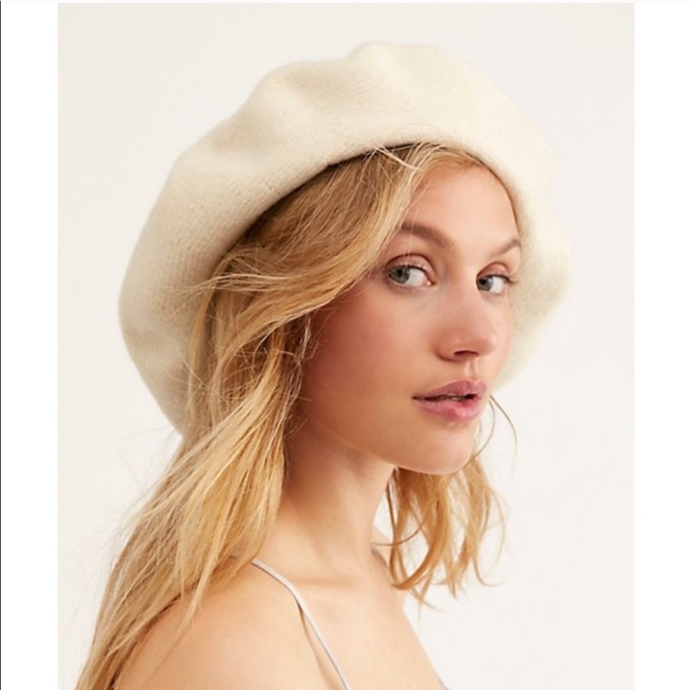Free People Cream Beret